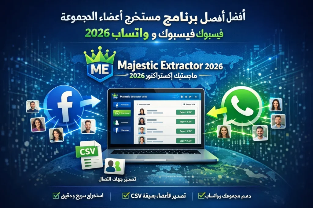 افضل برنامج مستخرج أعضاء المجموعة فايسبوك و واتساب 2026