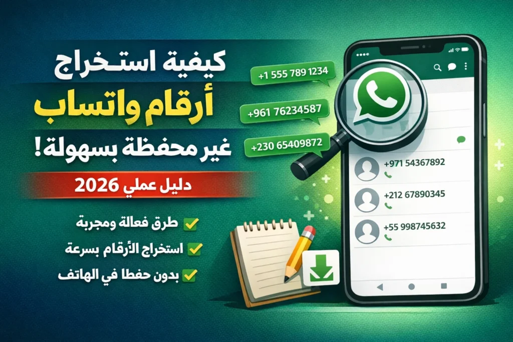 كيفية استخراج أرقام واتساب غير محفوظة بسهولة | دليل عملي 2026