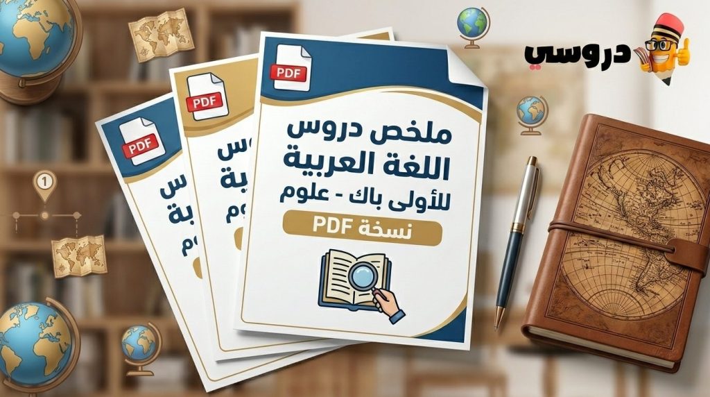 ملخص دروس اللغة العربية بالأولى باك علوم